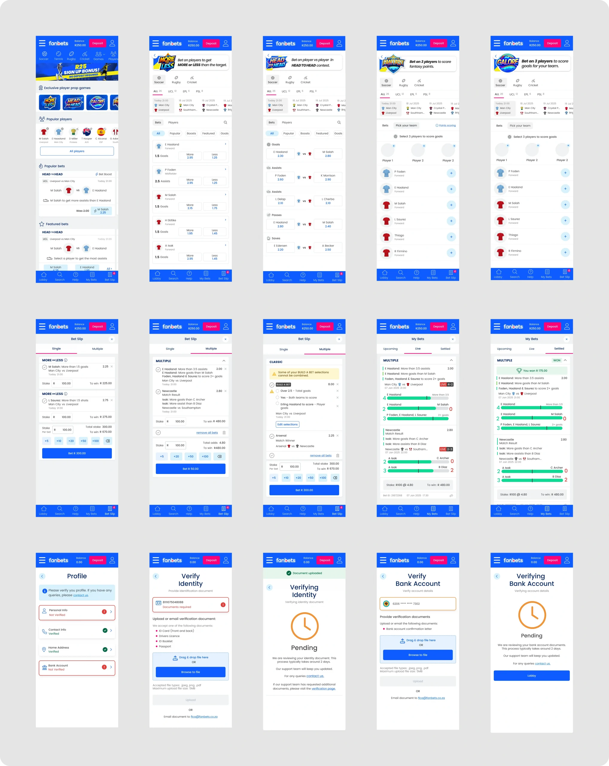 Fanbets Ui Screens